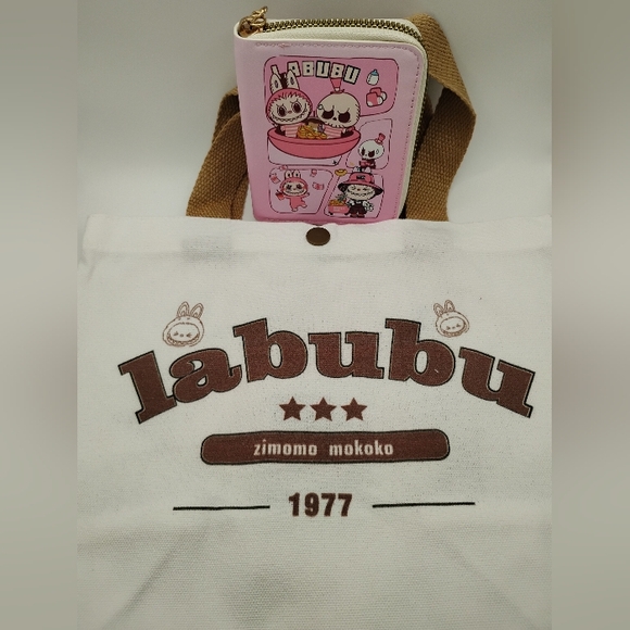 🆕LABUBU White Canvas Tote with Brown Graphic Print (8"H×8"L) - Picture 3 of 4